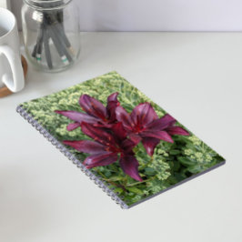 Cuaderno Lirios Asiáticos Rojo Oscuro Floral