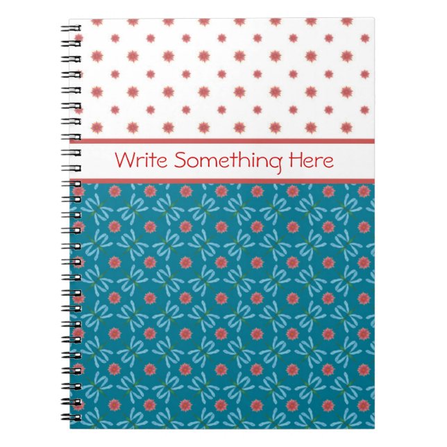 Cuaderno Lirios de agua y libélulas, bloc de notas en espir (Frente)