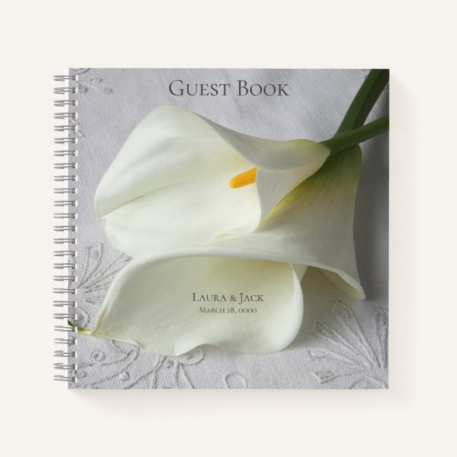 Cuaderno Lirios de cal blanca sobre lino (Anverso)