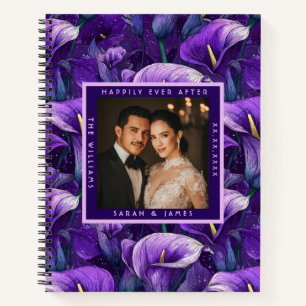 Cuaderno Lirios de Calla Morados Felices Flor Botánica Boda