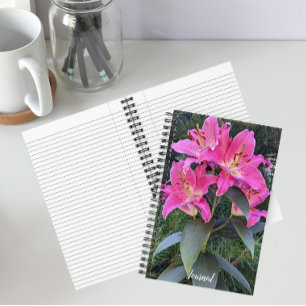 Cuaderno Lirios Orientales Rosados Floral
