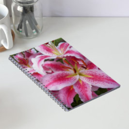 Cuaderno Lirios Orientales Rosados Florales