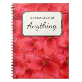 Cuaderno Lirios rojos del jardín de la foto botánica