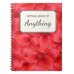Cuaderno Lirios rojos del jardín de la foto botánica
