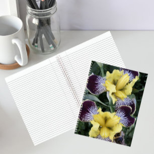 Cuaderno Lirios sin barba púrpura y amarillo Floral