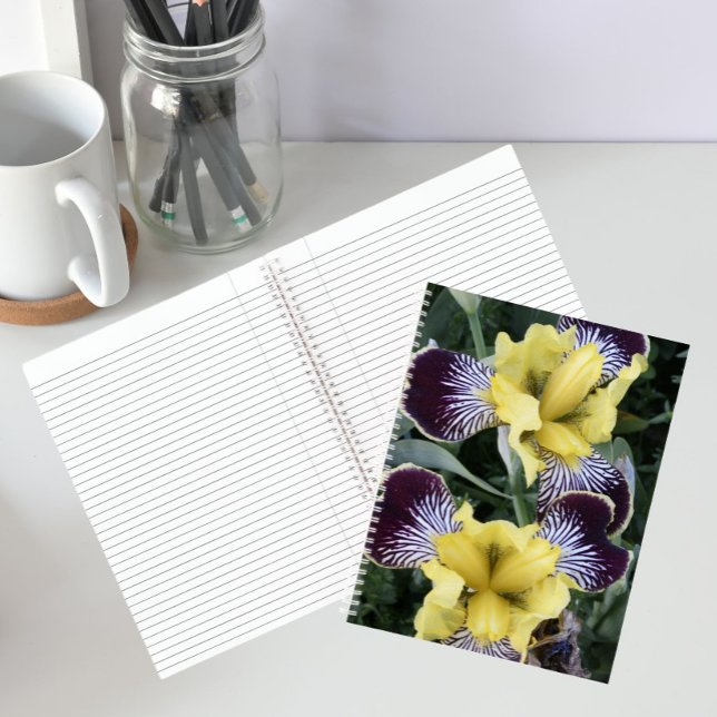 Cuaderno Lirios sin barba púrpura y amarillo Floral (In Situ)