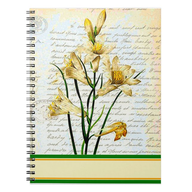 Cuaderno lirios y letra cursiva (Frente)