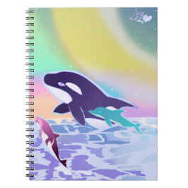 Cuaderno Lisa frank inspiró a orca y a un delfín notebook