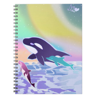 Cuaderno Lisa frank inspiró a orca y a un delfín notebook