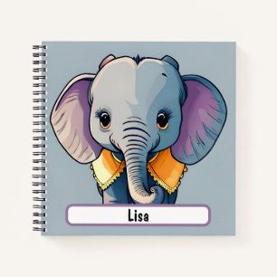 Cuaderno Lisa, la bebé elefante, ¡con el Personalizado Name