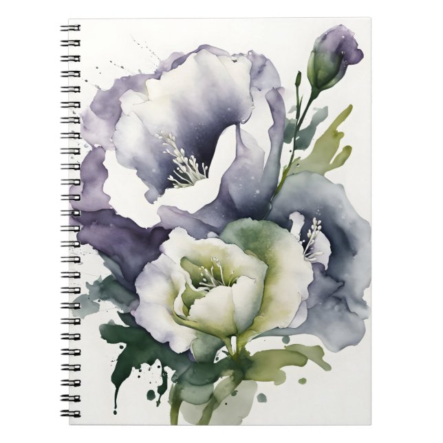 Cuaderno Lisianthus - Flores de acuarela (Frente)