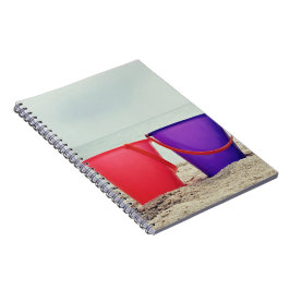 Cuaderno Lista de baldes de verano, velas de arena en el oc