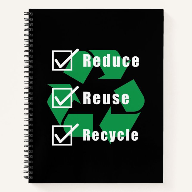 Cuaderno Lista de comprobación de ambientalismo: reducir la (Anverso)