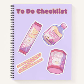 Cuaderno Lista de comprobación de 🌸 de Kawaii 💜 ✨