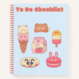 Cuaderno Lista de comprobación de Kawaii 💗 ✨ 💛 🍓