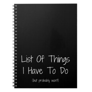 Cuaderno Lista de cosas que tengo que hacer pero probableme