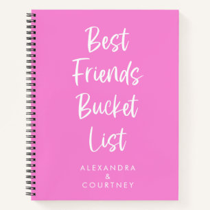 Cuaderno Lista de deseos de mejores amigas personalizada ro