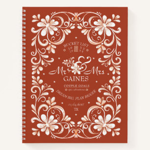 Cuaderno Lista de deseos de pareja Vintage Rojo Óxido Sr &