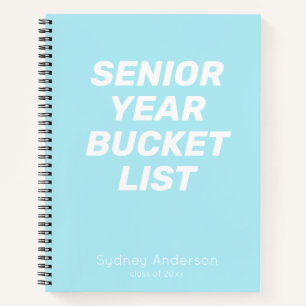 Cuaderno Lista de deseos del último año azul nombre persona