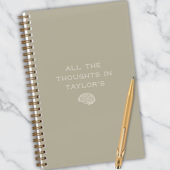 Cuaderno Lista de Despeje Mental Personalizada Beige Simple (Personalized for daily brain dumps. Clean, modern, and quietly funny.)