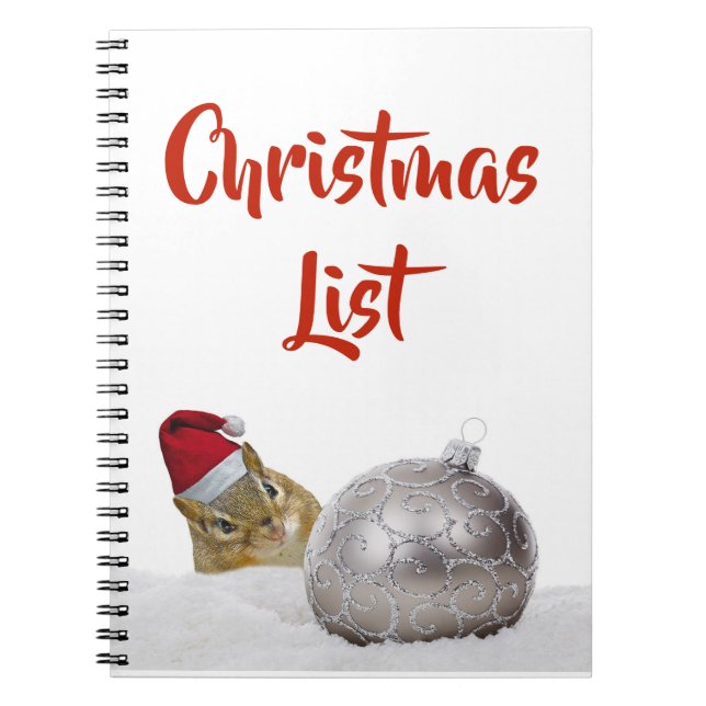 Cuaderno Lista de Navidades de Cute Chipmunk (Frente)