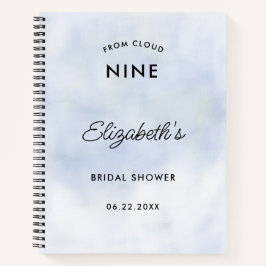 Cuaderno Lista de regalo de ducha de la ducha del cielo azu