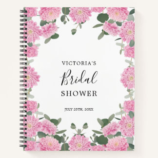 Cuaderno Lista de regalo de ducha de novia con flores de Ru
