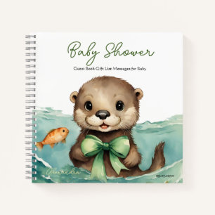 Cuaderno Lista de regalo de invitado Baby Otter Baby Shower