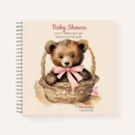 Cuaderno Lista de regalo de invitado Chica de oso bebé Baby