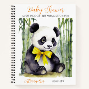 Cuaderno Lista de regalo para invitados de Baby Panda Baby 