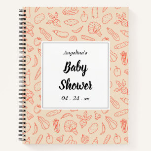 Cuaderno Lista de regalos con patrón de verduras