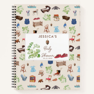Cuaderno Lista de regalos de Baby Shower de juguetes vintag