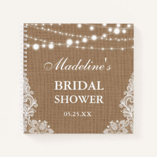 Cuaderno Lista de regalos de encaje de la ducha de novia ru