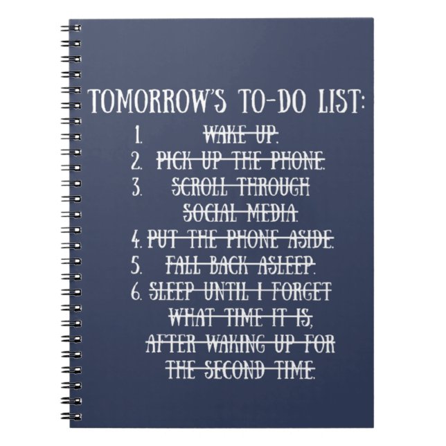 Cuaderno Lista de tareas para mañana (Frente)