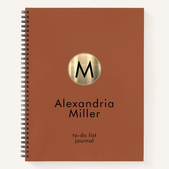 Cuaderno Lista de tareas pendientes personalizada Terracota (Anverso)