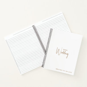 Cuaderno Lista de verificación de boda personalizada blanca