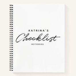 Cuaderno Lista de Verificación Simple Blanca Moderna