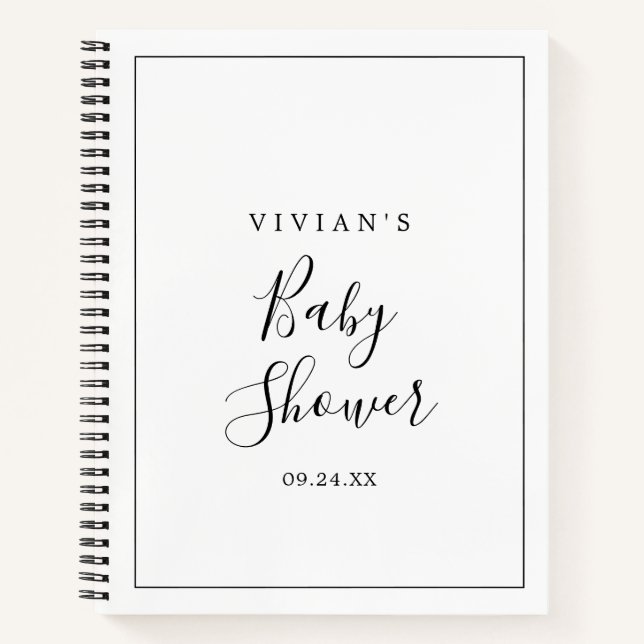 Cuaderno Lista minimalista de regalos de Baby Shower (Anverso)