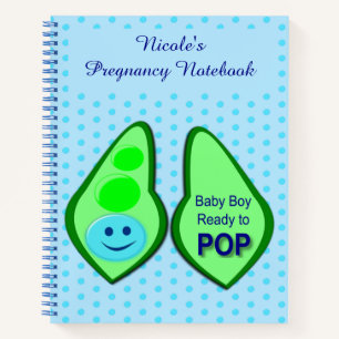 Cuaderno Listo para abrir un embarazo de pea azul