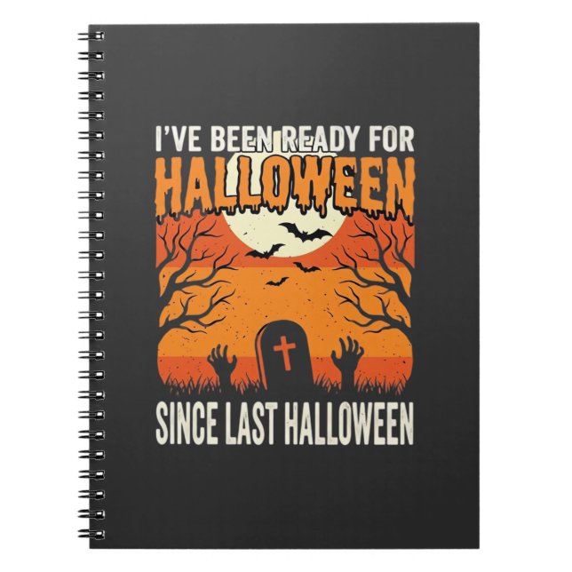 Cuaderno Listo para el diseño de cementerio de Halloween_1 (Frente)