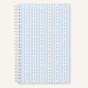Cuaderno Listón de Tulipán Rayado Azul