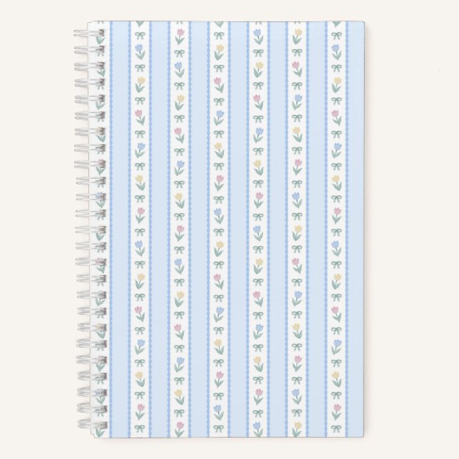 Cuaderno Listón de Tulipán Rayado Azul (Anverso)