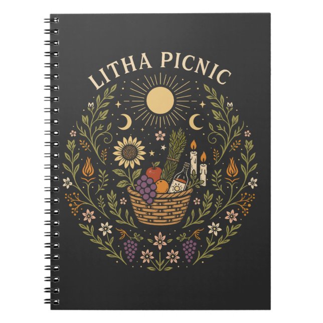 Cuaderno Litha Picnic Summer Solstice Celestial Art (Frente)