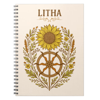 Cuaderno Litha Sunflower Wheel Summer Solstice Celestial
