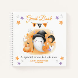 Cuaderno Little Boo Naranja Baby Ducha Guest Book