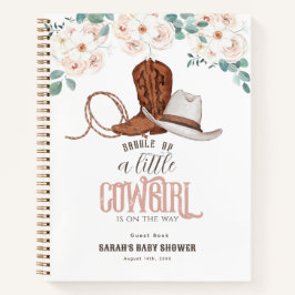 Cuaderno Little Cowgirl Floral Baby Shower Guest Book