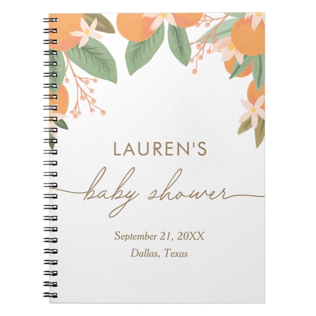 Cuaderno Little Cutie Citrus Baby Shower Guest Book (Frente)