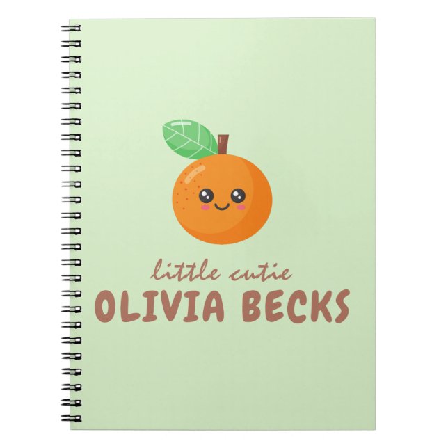Cuaderno Little Cutie Naranja Baby Shower (Frente)