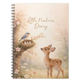 Cuaderno Little Nature Diary Cute Deer Bird Nest Notebook |