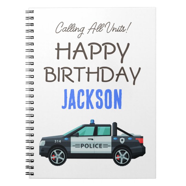 Cuaderno Little Officer Police Birthday | Personalized  (Frente)